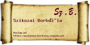 Szikszai Borbála névjegykártya
